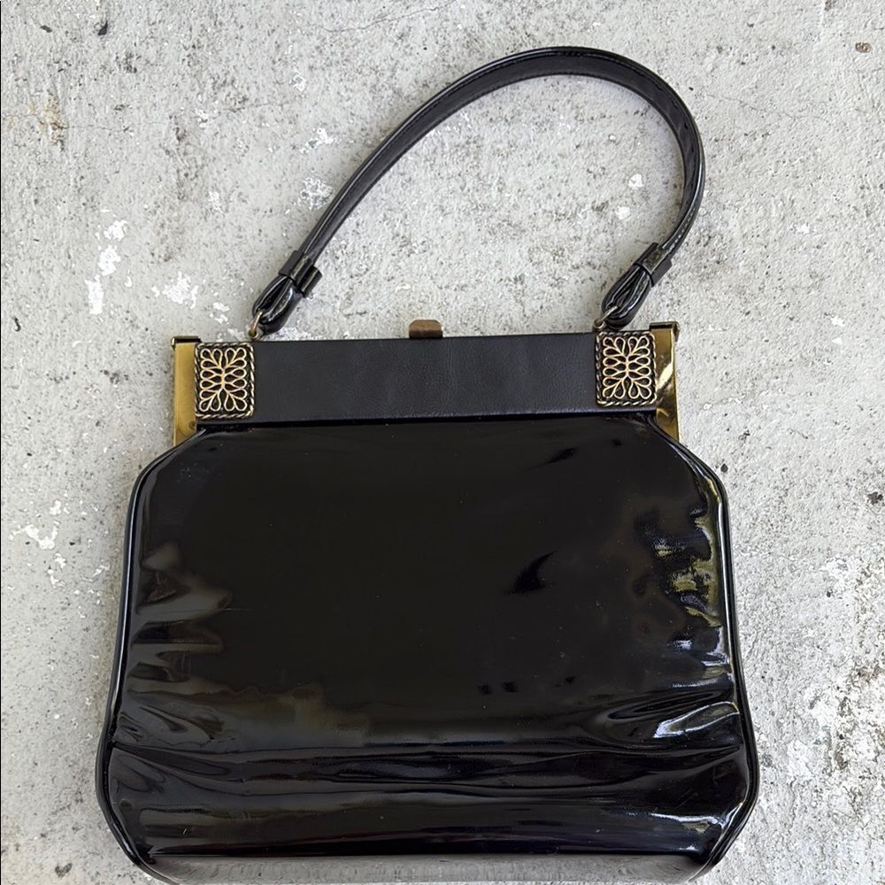 Vintage 50’s Crown Lewis patent leather bag